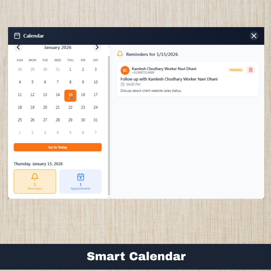 whatsapp meeting scheduler - Lion CRM