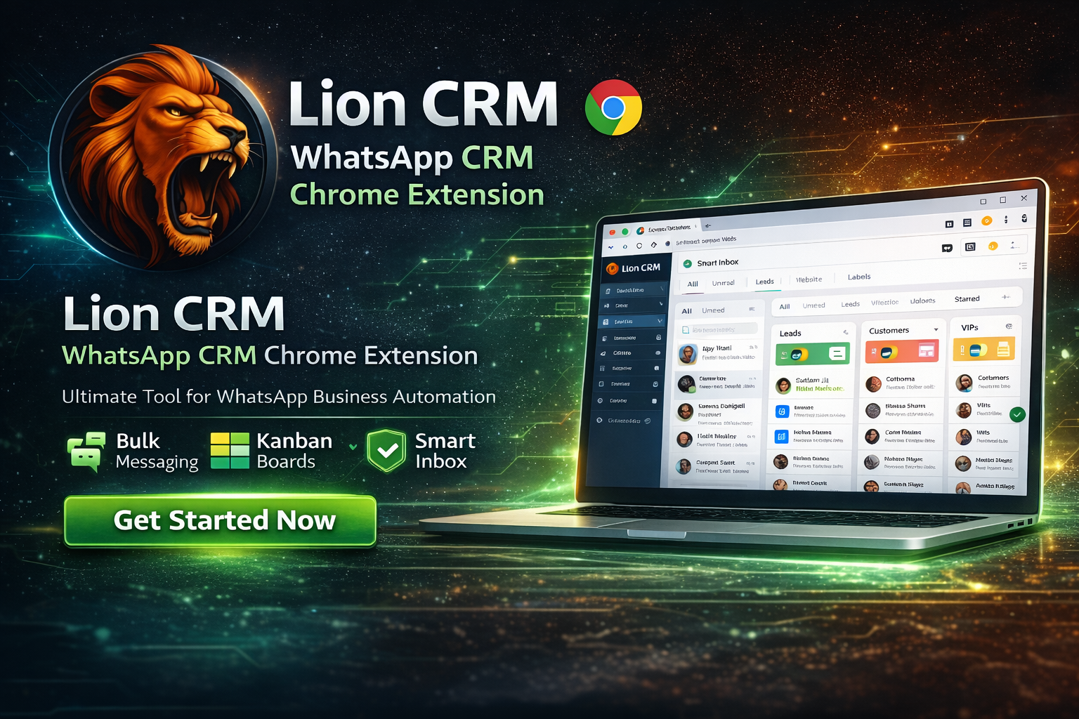 Lion CRM – The Ultimate WhatsApp CRM Chrome Extension